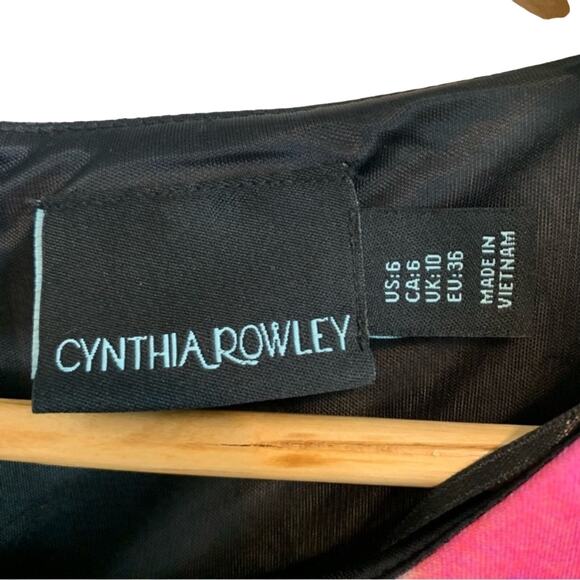 Cynthia Rowley Dark Pink and Purple Floral Mini Party Dress - Picture 2 of 9